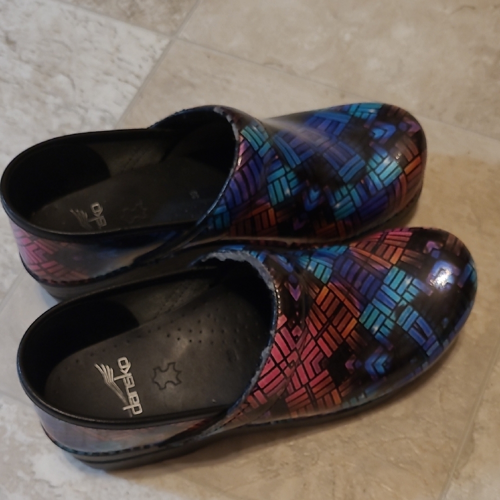 Dansko Multicolor Patterned Clogs